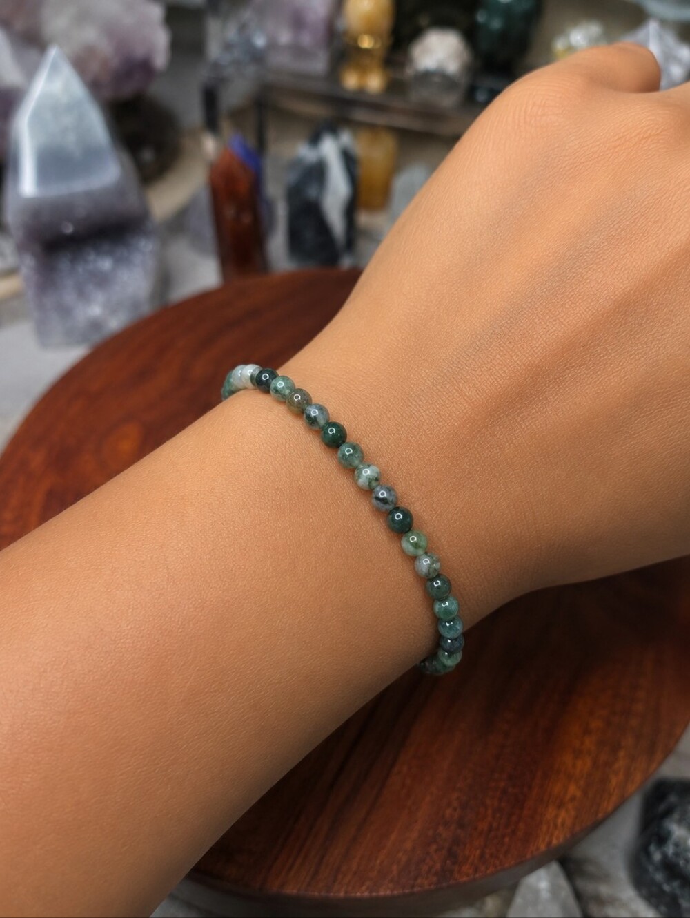 Moss Agate Bracelet (Sz 7) New Beginnings And Growth